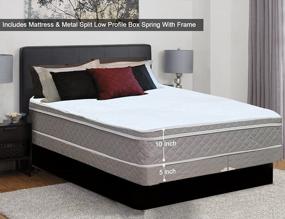 img 3 attached to Sleep In Luxury: Queen-Sized Eurotop Pillowtop Mattress With Low Profile Split Metal Box Spring Set