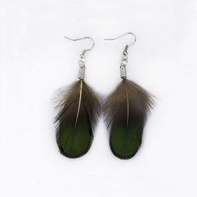 img 1 attached to LolliBeads (TM) 20 Pcs Green Lady Amherst Bronze Iridescent Plumage Feathers Inches Long 2-3 Inches
