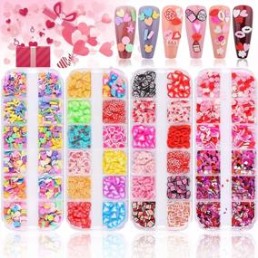 img 4 attached to 4 Boxes Cute Nail Art Sequins, 3D Heart Polymer Clay Slices Addition For Nail Art, Colorful Nail Glitter For Women Girl