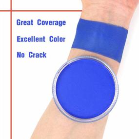 img 2 attached to Blue 30G Professional Water-Based Face Paint Body Makeup Safe For Kids & Adults Split Cake Single Color Halloween Christmas Party - Bowitzki