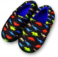 cozy and cute dinosaur slippers for big boys - soft memory foam and anti-slip for indoor warmth logo