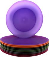 set of 12 plastic dinner plates - reusable, bpa-free, and dishwasher safe 10 inch dishware in assorted colors for indoor or outdoor use, perfect for birthday parties, weddings, and daily meals logo
