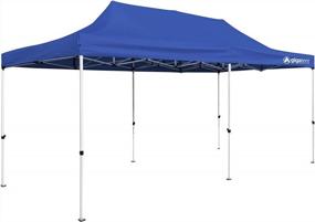 img 4 attached to Blue 10' X 20' GigaTent Pop Up Canopy - Rain And Waterproof, Adjustable Height To 130", Quick Set Up Steel Frame Outdoor Party Tent & Sun Shade