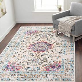 img 4 attached to Add Elegance To Your Space With A Pink Traditional Persian Rug - 5' X 7' From Rugshop