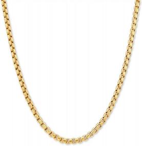 img 4 attached to Voss+Agin 14K Yellow Gold 2Mm Round Box Cable Rolo Necklace,Chain 16" - 24", Jewelry For Men & Women