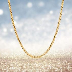 img 3 attached to Voss+Agin 14K Yellow Gold 2Mm Round Box Cable Rolo Necklace,Chain 16" - 24", Jewelry For Men & Women
