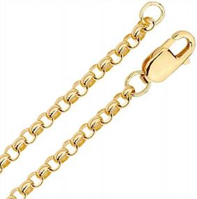 img 2 attached to Voss+Agin 14K Yellow Gold 2Mm Round Box Cable Rolo Necklace,Chain 16" - 24", Jewelry For Men & Women