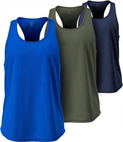 img 3 attached to Get Fit With ATHLIO Men'S Dry Fit Muscle Tank Tops - 3 Pack, Y-Back Design For Gym And Bodybuilding Workouts