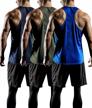 get fit with athlio men's dry fit muscle tank tops - 3 pack, y-back design for gym and bodybuilding workouts logo