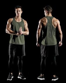 img 1 attached to Get Fit With ATHLIO Men'S Dry Fit Muscle Tank Tops - 3 Pack, Y-Back Design For Gym And Bodybuilding Workouts