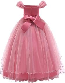 img 2 attached to 👗 MYRISAM Off Shoulder Embroidered Bridesmaid Communion Girls' Clothing - Dresses