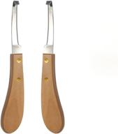 dnoifne knives handed wooden handle logo