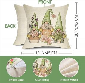 img 3 attached to Add Whimsy And Charm To Your Home With Fjfz Spring Fever Gardening Gnome Truck Throw Pillow Covers - Set Of 4!