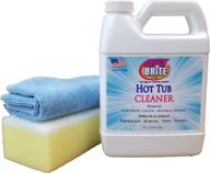 🔥 quick n brite heavy duty hot tub cleaner: powerful spa cleaning solution for jetted tubs, whirlpools, fiberglass & more - includes sponge and cloth, 32 oz, 1-pack logo