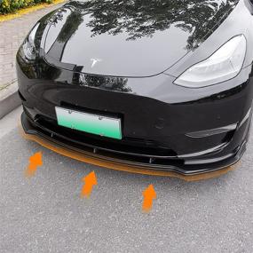 img 3 attached to Комплект спойлеров для переднего бампера Fit Tesla Model Y, модификации автомобиля, аксессуары для Tesla Model Y 2020 2021 2022 (матовый черный)