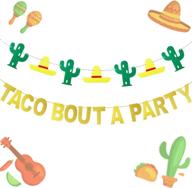 shimmering gold 'taco bout a party' banner - ideal for mexican fiesta, bachelorette, birthday and baby shower decorations logo