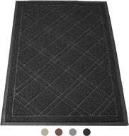 🐱 premium iprimio cat litter mat - plaid design - large size (42"x 35") -phthalate & bpp free - black logo