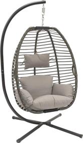 img 4 attached to Отдохните стильно с подвесным креслом Vivere Nest Egg в лунном камне