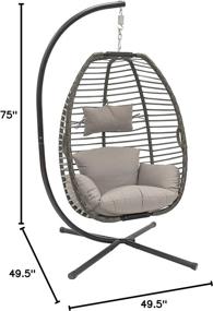 img 2 attached to Отдохните стильно с подвесным креслом Vivere Nest Egg в лунном камне