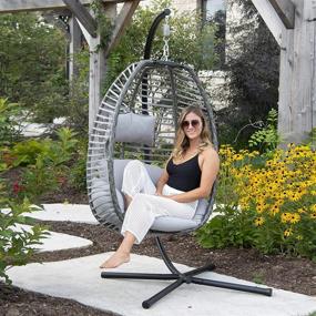img 1 attached to Relax In Style With The Vivere Hanging Nest Egg Chair In Moonstone