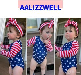 img 3 attached to 👶 Aalizzwell Baby Girls Long Sleeve One Piece Swimsuit for Better Sun Protection