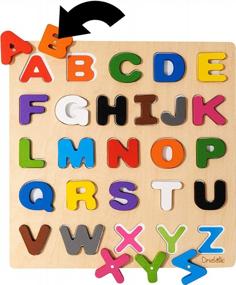 img 4 attached to 🔠 Driddle Magnetic Wooden Alphabet Puzzle - Boost ABC & Color Learning with Montessori-inspired Toddler Educational Toy