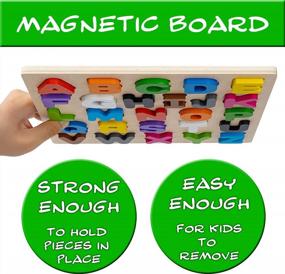 img 3 attached to 🔠 Driddle Magnetic Wooden Alphabet Puzzle - Boost ABC & Color Learning with Montessori-inspired Toddler Educational Toy