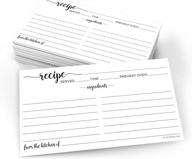минималистичные черно-белые карточки с рецептами - набор из 50, идеально подходит для свадеб и девичников - сделано в сша логотип