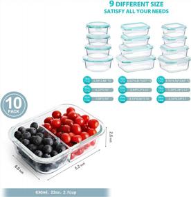 img 3 attached to 24 Pcs & 10 Packs 2 Compartment Glass Food Storage Containers W/ Lids - Airtight, BPA-Free & Leak Proof