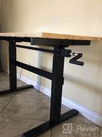 img 1 attached to FLEXIMOUNTS Height Adjustable Work Table With Crank Handle Rubberwood Work Bench For Garage Shop Home Workbench Lift Range From 29.5 To 44.1 Inch review by Guillo Tilden