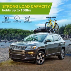 img 2 attached to Aluminum Roof Rack Crossbars For 2017-2019 Jeep Compass With Raised Side Rails - Load Capacity Of 150 Lbs - Perfect For Luggage, Cargo, And Bikes - Compatible With Autosaver88 Crossbars