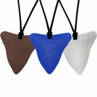 soothe anxiety and boost focus with ausbay sensory chew necklaces - shark tooth pendant chewable jewelry for kids and adults logo