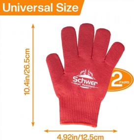 img 2 attached to Protect Your Hands While Cooking And Grilling With Schwer 932°F Heat Resistant Gloves - 2 Pairs Red Silicone Non-Slip Oven Mitts