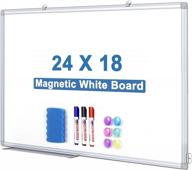 24x18 дюймовая магнитная белая доска с алюминиевой рамкой - идеально подходит для использования дома и офиса! логотип