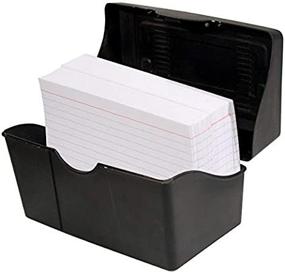 img 1 attached to Advantus 300 Card Capacity 5 X 8 Index Card Holder, Black (45003)