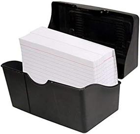 img 3 attached to Advantus 300 Card Capacity 5 X 8 Index Card Holder, Black (45003)