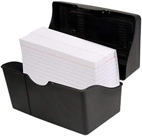 img 4 attached to Advantus 300 Card Capacity 5 X 8 Index Card Holder, Black (45003)