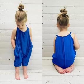img 3 attached to EGELEXY Kids Baby Girls Sleeveless Romper Jumpsuit Harem Pant Trousers 2-8Y