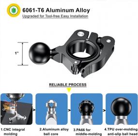 img 3 attached to Aluminium 1 Inch Handlebar Ball Base With Ram Ball Adapter For Bike Phone Mounts - IMESTOU 1 (2)