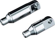 🏍️ kuryakyn 8064 chrome motorcycle foot control component: 2-1/2" male mount iso footpeg extensions - 1 pair логотип