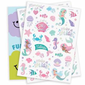 img 1 attached to Underwater Delight: 56 Glittery Mermaid Temporary Tattoos For Birthday Parties, Sea Creatures Favors, Ocean Animal-Themed Events, And Arts & Crafts - Xo, Fetti