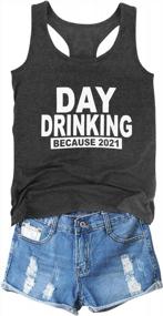 img 4 attached to 2021 Women'S Day Drinking Tank Top With Witty Letter Print - Perfect Yoga Sleeveless Vest By GEMLON