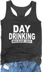 img 3 attached to 2021 Women'S Day Drinking Tank Top With Witty Letter Print - Perfect Yoga Sleeveless Vest By GEMLON