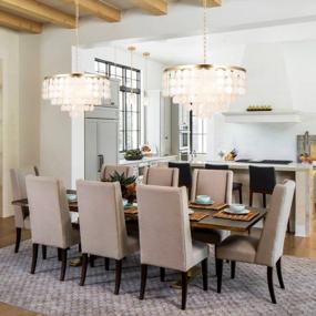 img 3 attached to Upgrade Your Dining Room With The ALICE HOUSE 24" Chandeliers - Coastal Ceiling Hanging Light In Brushed Brass Finish