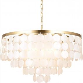 img 4 attached to Upgrade Your Dining Room With The ALICE HOUSE 24" Chandeliers - Coastal Ceiling Hanging Light In Brushed Brass Finish