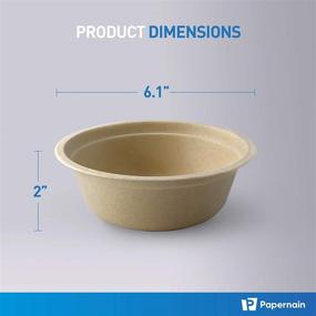 img 2 attached to 🍚 18 oz, 100-Count, Sugarcane Compostable Bowls | Natural Disposable Paper Bowls | Bagasse Bowls