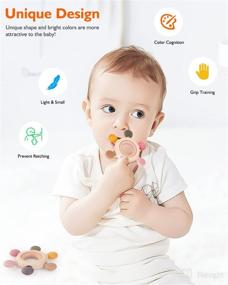 img 2 attached to 👶 Akolik Silicone Teether for Babies and Toddlers - BPA-Free Oar Clutching Toy Teething Pain Relief - Khaki