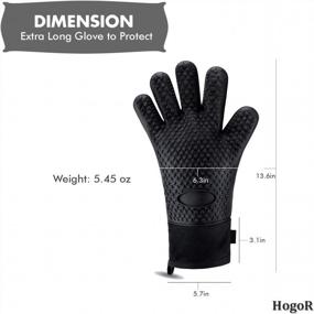 img 3 attached to Heat Resistant BBQ Grilling Gloves, Oven Mitts With Non-Slip Waterproof Design For Men And Women - Black Silicone Pot Holders For Barbecue, Cooking, Baking Gifts