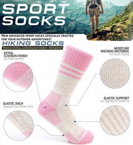 img 3 attached to Stay Comfortable And Dry On Your Outdoor Adventures With MIRMARU Women'S 5-Pack Hiking Socks - Moisture-Wicking Cushioned Crews