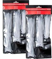 🔗 bundle of 200 white nylon cable ties in 3 assorted sizes (200 count) logo